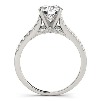 14k White Gold Diamond Engagement Ring With Single Row Band (1 3/4 cttw) RCJ Rings  CELESTIA LUXE JEWELLERS