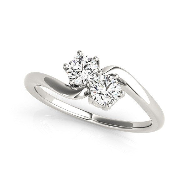 Solitaire Two Stone Diamond Ring in 14k White Gold (1/2 cttw) RCJ Rings  CELESTIA LUXE JEWELLERS