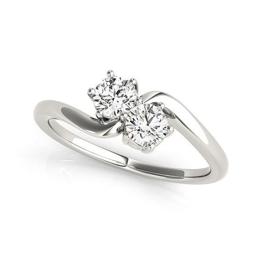 Solitaire Two Stone Diamond Ring in 14k White Gold (1/2 cttw) RCJ Rings  CELESTIA LUXE JEWELLERS