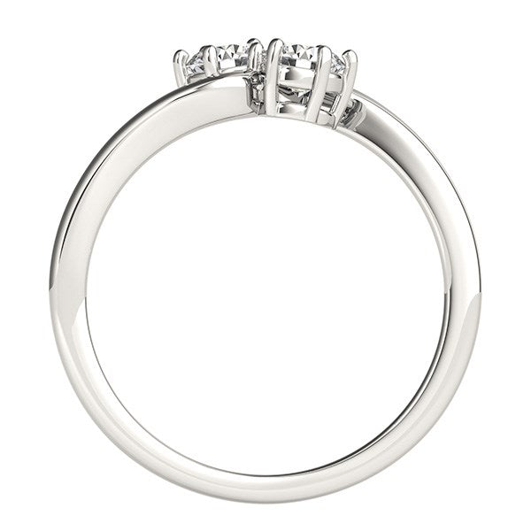 Solitaire Two Stone Diamond Ring in 14k White Gold (1/2 cttw) RCJ Rings  CELESTIA LUXE JEWELLERS