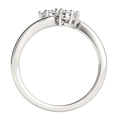 Solitaire Two Stone Diamond Ring in 14k White Gold (1/2 cttw) RCJ Rings  CELESTIA LUXE JEWELLERS