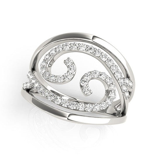 Swirl Design Diamond Ring in 14k White Gold (1/2 cttw) RCJ Rings  CELESTIA LUXE JEWELLERS