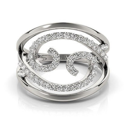 Swirl Design Diamond Ring in 14k White Gold (1/2 cttw) RCJ Rings  CELESTIA LUXE JEWELLERS