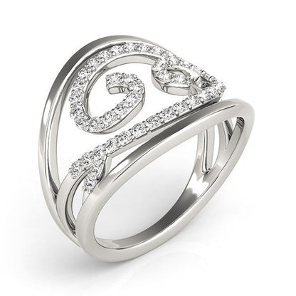 Swirl Design Diamond Ring in 14k White Gold (1/2 cttw) RCJ Rings  CELESTIA LUXE JEWELLERS