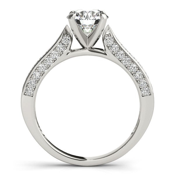 14k White Gold Round Cathedral Diamond Engagement Ring (1 1/2 cttw) RCJ Rings  CELESTIA LUXE JEWELLERS