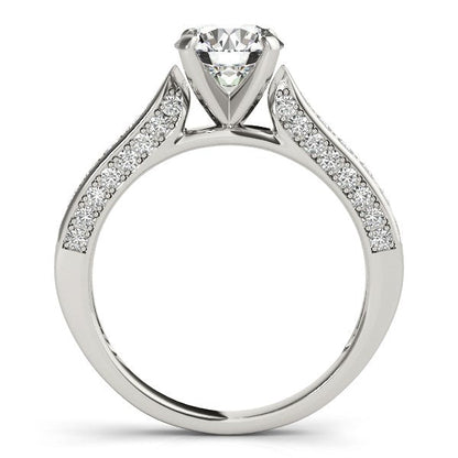 14k White Gold Round Cathedral Diamond Engagement Ring (1 1/2 cttw) RCJ Rings  CELESTIA LUXE JEWELLERS