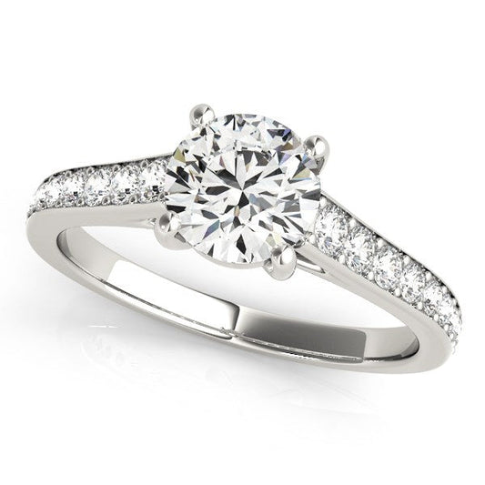 14k White Gold Graduated Single Row Diamond Engagement Ring (1 1/3 cttw) RCJ Rings  CELESTIA LUXE JEWELLERS