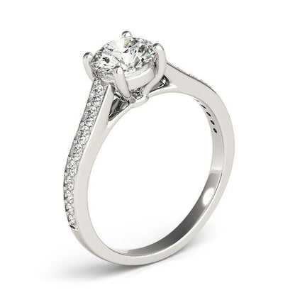 14k White Gold Graduated Single Row Diamond Engagement Ring (1 1/3 cttw) RCJ Rings  CELESTIA LUXE JEWELLERS