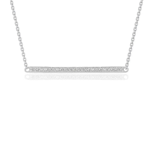 Diamond Bar Pendant in 14k White Gold (1/4 cttw) RCJ Necklaces  CELESTIA LUXE JEWELLERS