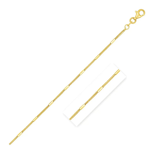 Diamond Cut Bar Links Pendant Chain in Yellow Gold (1.30 mm) RCJ Chains  CELESTIA LUXE JEWELLERS