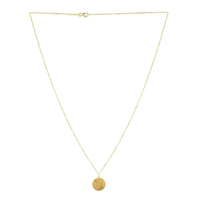 Diamond Cut Heart Disc Necklace in 14K Yellow Gold RCJ Necklaces  CELESTIA LUXE JEWELLERS