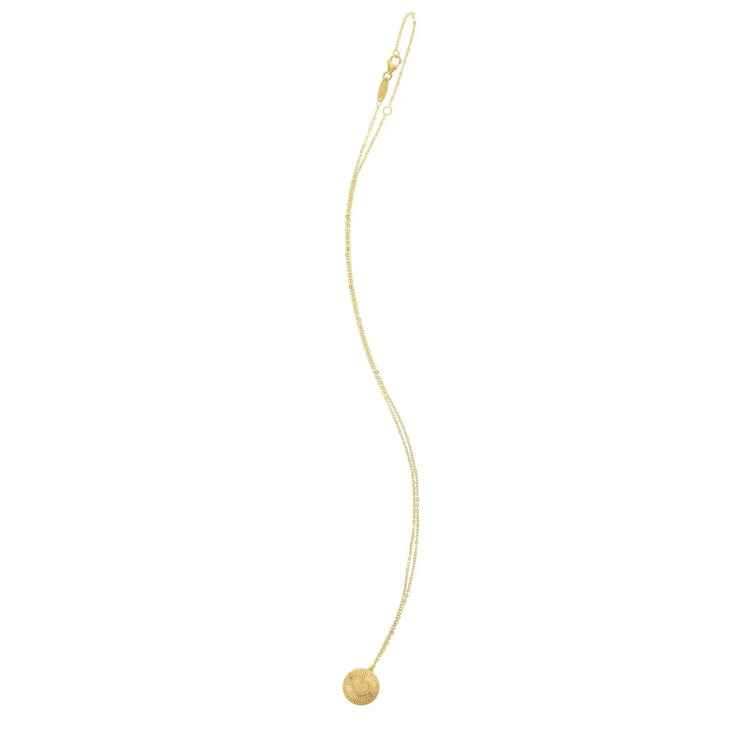 Diamond Cut Heart Disc Necklace in 14K Yellow Gold RCJ Necklaces  CELESTIA LUXE JEWELLERS