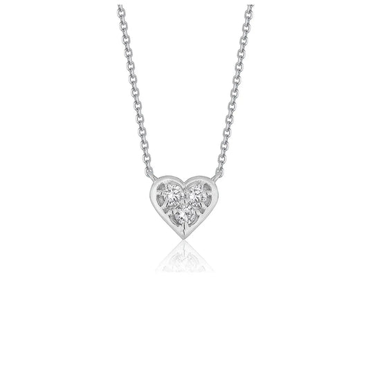 Diamond Heart Design Pendant in 14k White Gold RCJ Necklaces  CELESTIA LUXE JEWELLERS