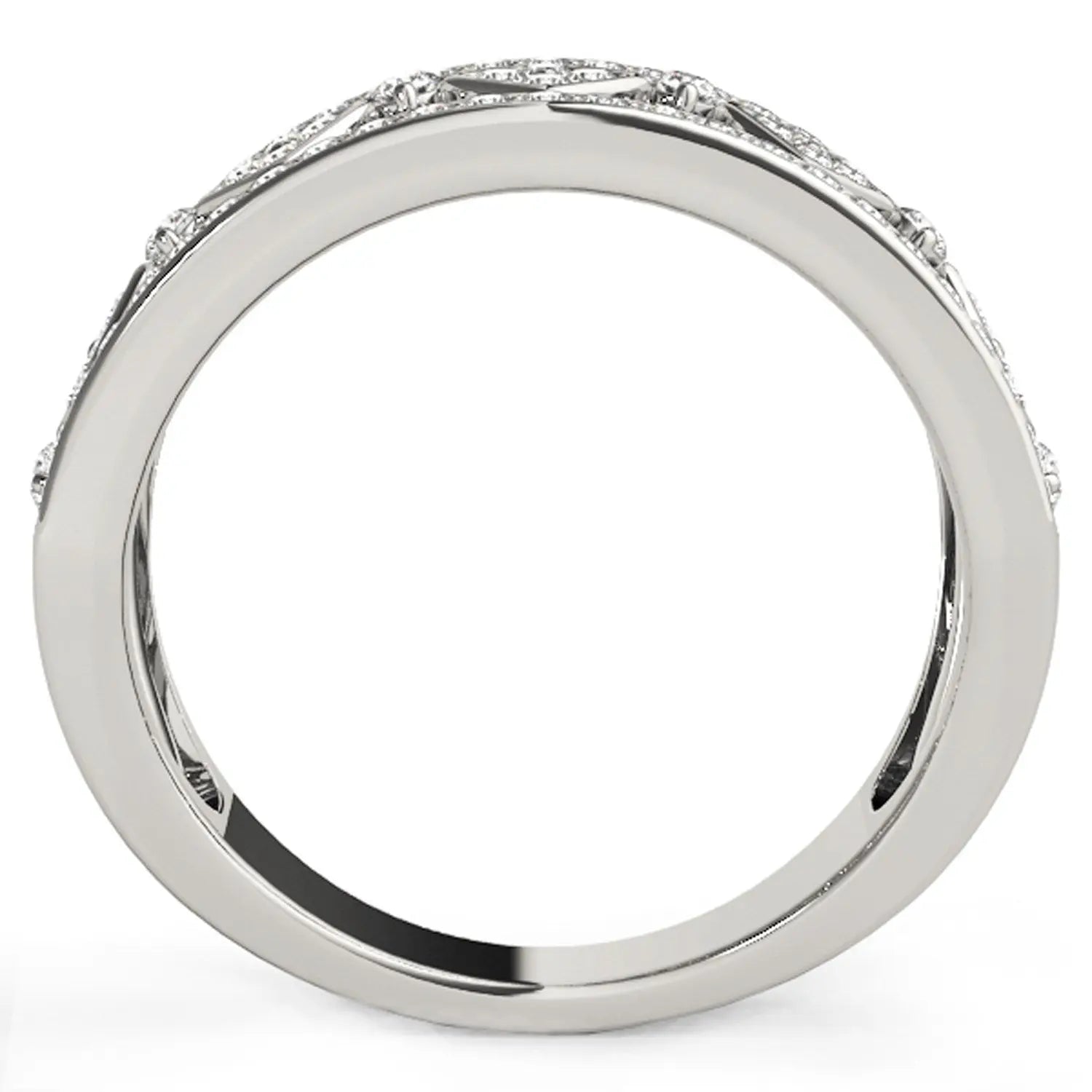 Diamond Studded Square Motif Ring in 14k White Gold (1/2 cttw) RCJ Rings  CELESTIA LUXE JEWELLERS