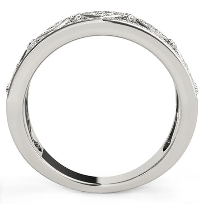 Diamond Studded Square Motif Ring in 14k White Gold (1/2 cttw) RCJ Rings  CELESTIA LUXE JEWELLERS