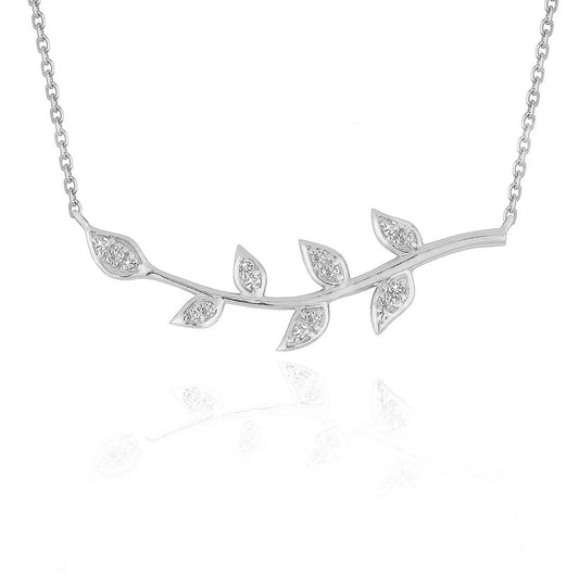 Diamond Vine Design Pendant in 14k White Gold RCJ Necklaces  CELESTIA LUXE JEWELLERS
