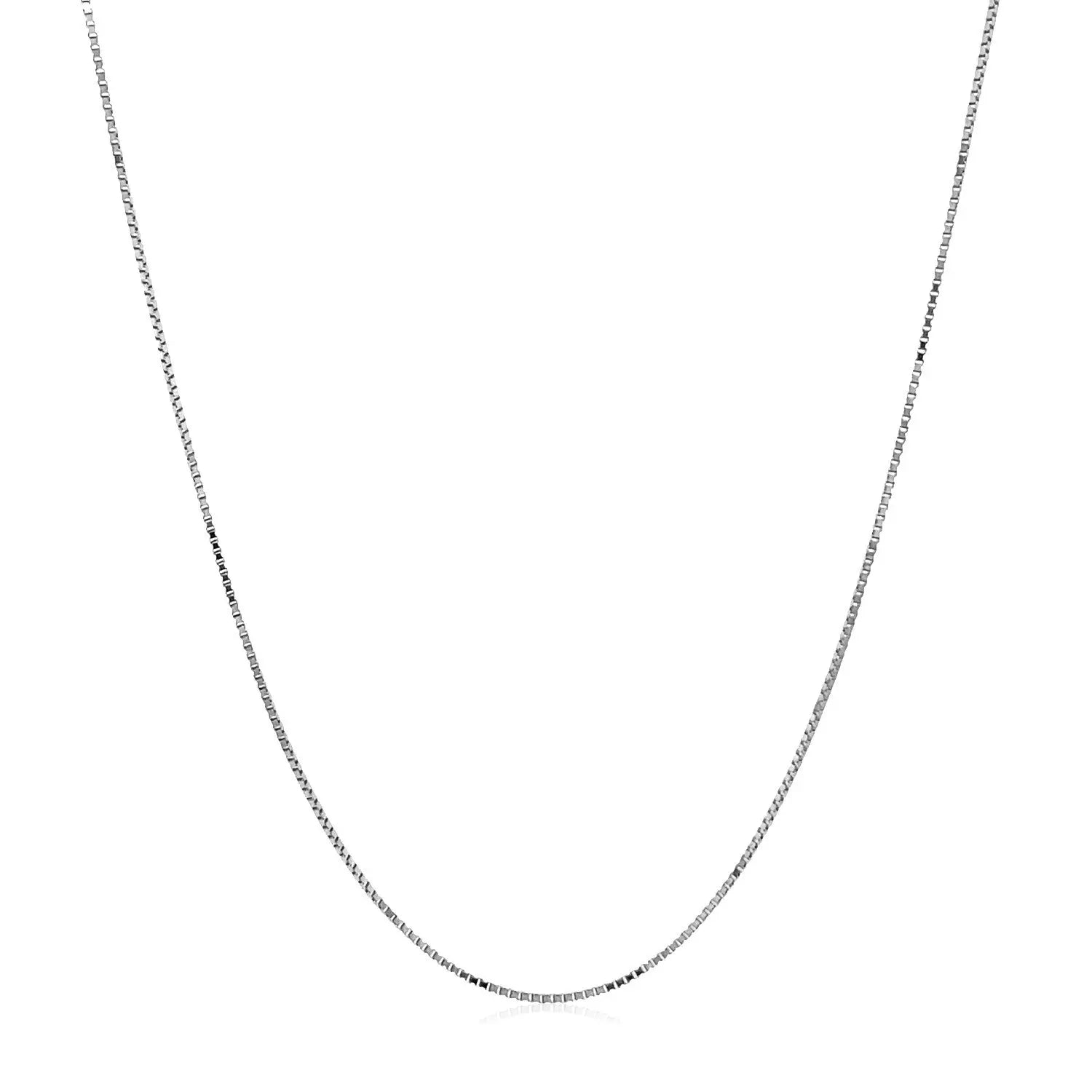 Double Extendable Box Chain in 14k White Gold (0.51 mm) RCJ Chains  CELESTIA LUXE JEWELLERS
