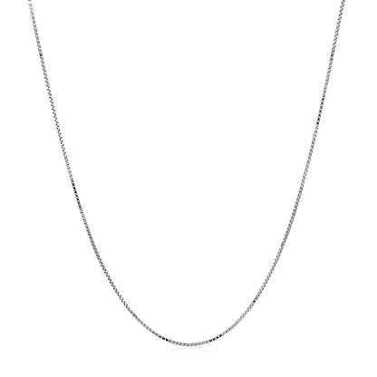 Double Extendable Box Chain in 14k White Gold (0.51 mm) RCJ Chains  CELESTIA LUXE JEWELLERS