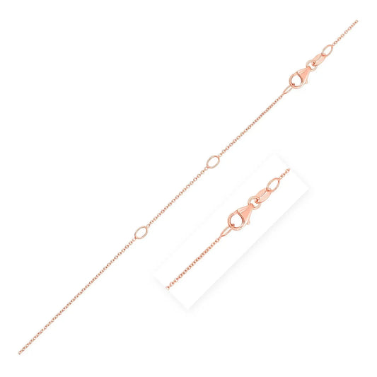 Double Extendable Cable Chain in 14k Rose Gold (0.85 mm) RCJ Chains  CELESTIA LUXE JEWELLERS