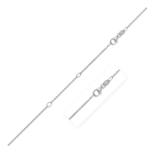 Double Extendable Cable Chain in 14k White Gold (1.20 mm) RCJ Chains  CELESTIA LUXE JEWELLERS
