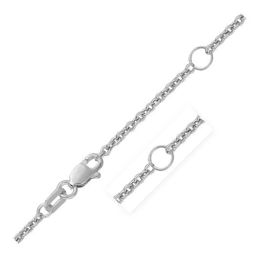 Double Extendable Cable Chain in 14k White Gold (1.80 mm) RCJ Chains  CELESTIA LUXE JEWELLERS