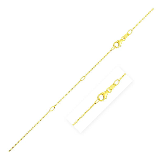 Double Extendable Cable Chain in 14k Yellow Gold (0.85 mm) RCJ Chains  CELESTIA LUXE JEWELLERS