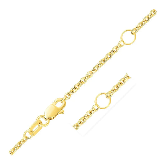 Double Extendable Cable Chain in 14k Yellow Gold (1.80 mm) RCJ Chains  CELESTIA LUXE JEWELLERS