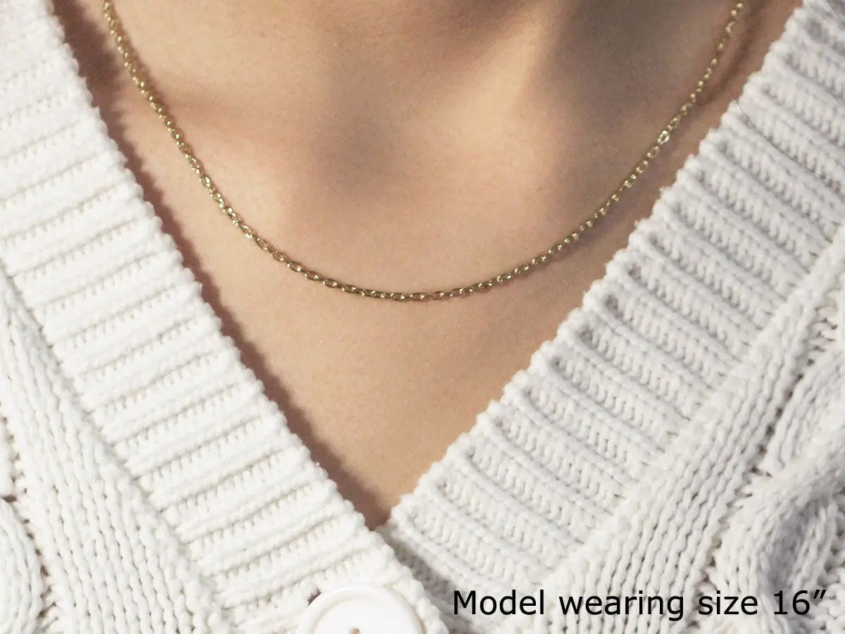 Double Extendable Cable Chain in 14k Yellow Gold (1.80 mm) RCJ Chains  CELESTIA LUXE JEWELLERS