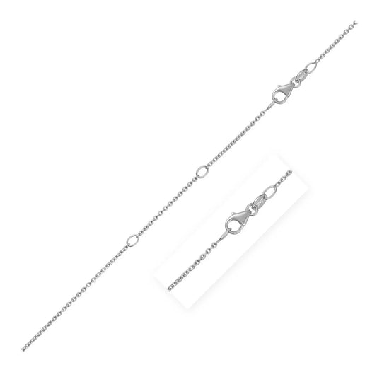 Double Extendable Diamond Cut Cable Chain in White Gold (1.10 mm) RCJ Chains  CELESTIA LUXE JEWELLERS