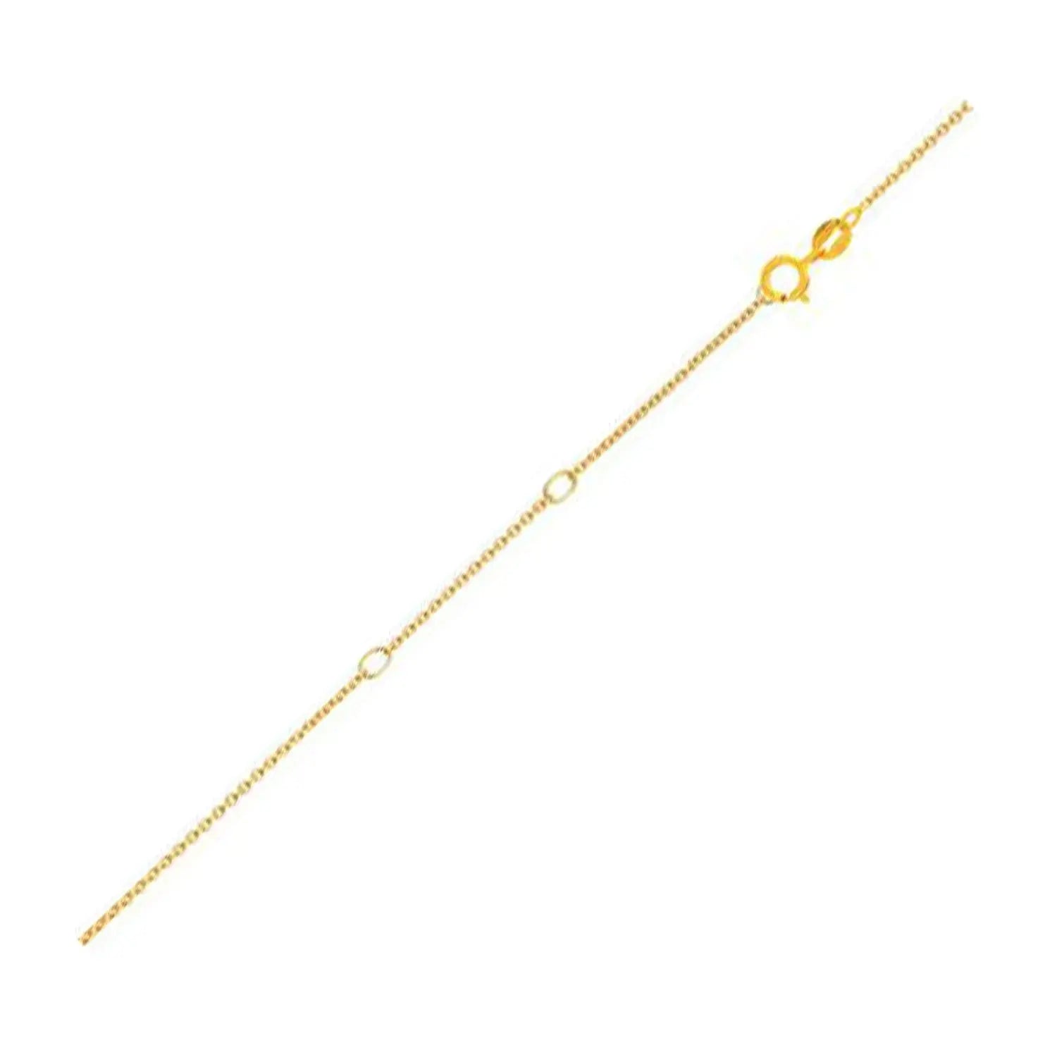 Double Extendable Diamond Cut Cable Chain in Yellow Gold (0.68 mm) RCJ Chains  CELESTIA LUXE JEWELLERS
