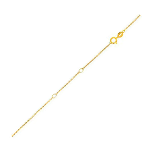 Double Extendable Diamond Cut Cable Chain in Yellow Gold (0.68 mm) RCJ Chains  CELESTIA LUXE JEWELLERS