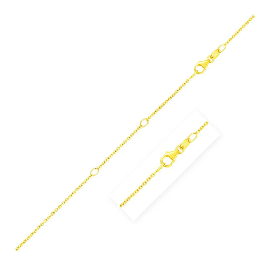 Double Extendable Diamond Cut Cable Chain in Yellow Gold (1.10 mm) RCJ Chains  CELESTIA LUXE JEWELLERS