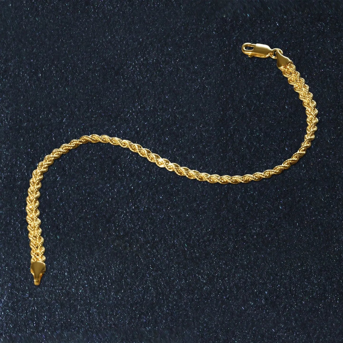 Double Rope Chain Bracelet in 10k Yellow Gold (2.10 mm) RCJ Bracelets  CELESTIA LUXE JEWELLERS
