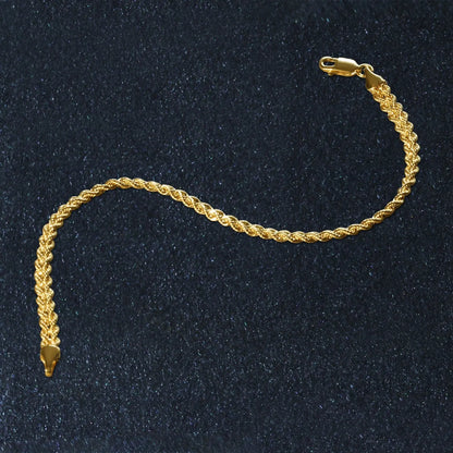 Double Rope Chain Bracelet in 10k Yellow Gold (2.10 mm) RCJ Bracelets  CELESTIA LUXE JEWELLERS