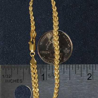 Double Rope Chain Bracelet in 10k Yellow Gold (2.10 mm) RCJ Bracelets  CELESTIA LUXE JEWELLERS