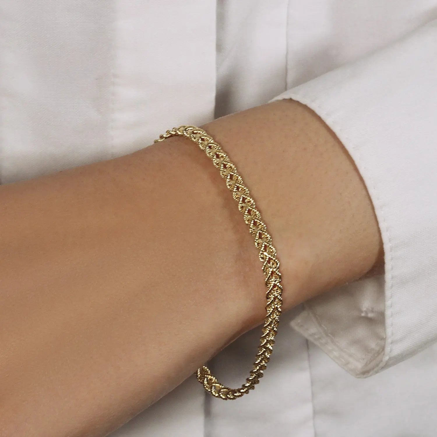 Double Rope Chain Bracelet in 10k Yellow Gold (2.10 mm) RCJ Bracelets  CELESTIA LUXE JEWELLERS