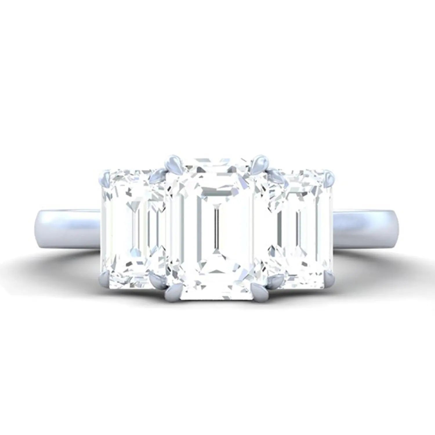 Emerald Lab Grown Diamond Three Stone Ring (1.64 cttw) RCJ Rings  CELESTIA LUXE JEWELLERS