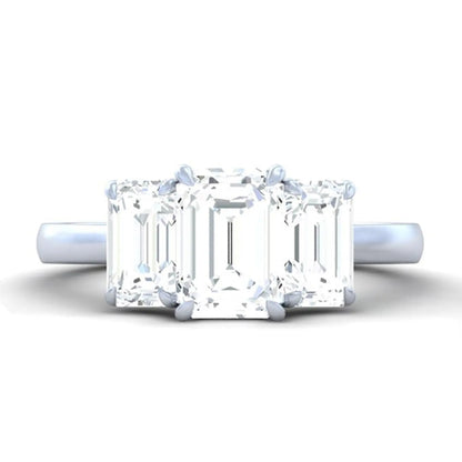 Emerald Lab Grown Diamond Three Stone Ring (1.64 cttw) RCJ Rings  CELESTIA LUXE JEWELLERS