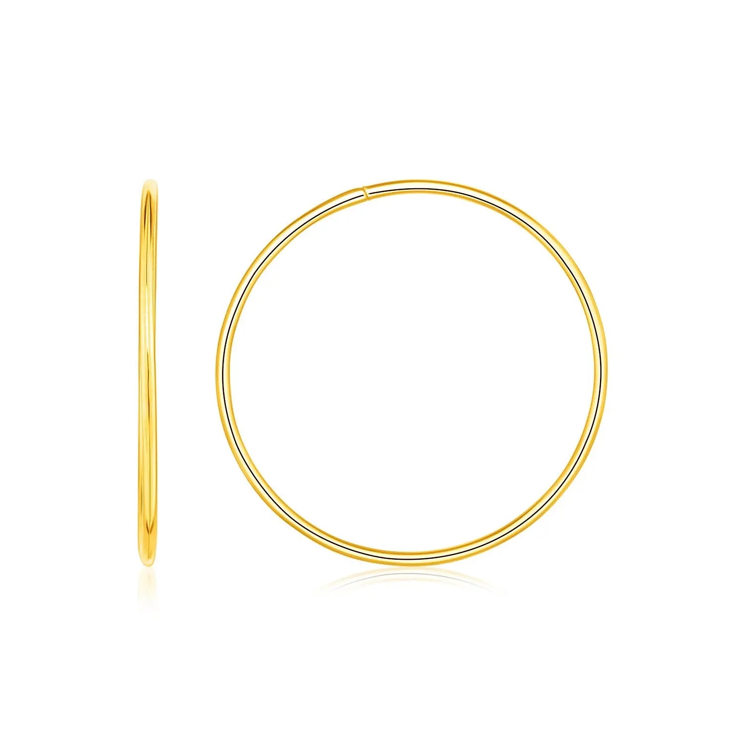 Endless Hoop Style Earrings in 14K Yellow Gold(1.2x30mm) RCJ Earrings  CELESTIA LUXE JEWELLERS