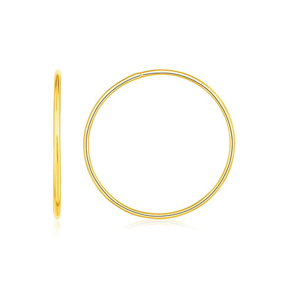 Endless Hoop Style Earrings in 14K Yellow Gold(1.2x30mm) RCJ Earrings  CELESTIA LUXE JEWELLERS