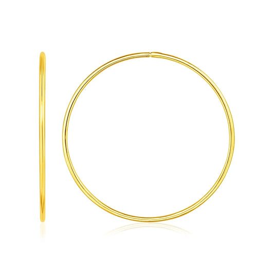 Endless Hoop Style Earrings in 14K Yellow Gold(1.2x35mm) RCJ Earrings  CELESTIA LUXE JEWELLERS