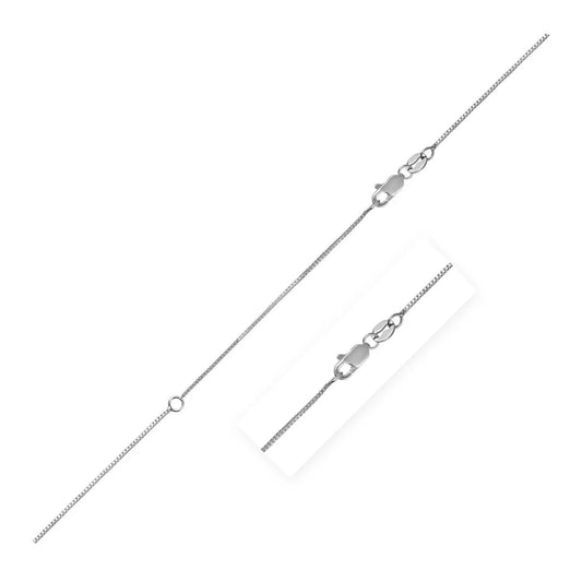 Extendable Box Chain in 14k White Gold (0.70 mm) RCJ Chains  CELESTIA LUXE JEWELLERS