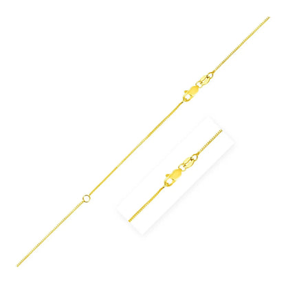 Extendable Box Chain in 14k Yellow Gold (0.70 mm) RCJ Chains  CELESTIA LUXE JEWELLERS