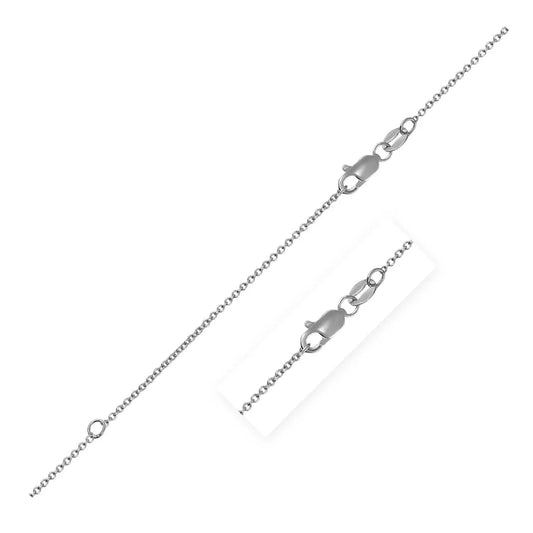 Extendable Cable Chain in 14k White Gold (1.10 mm) RCJ Chains  CELESTIA LUXE JEWELLERS