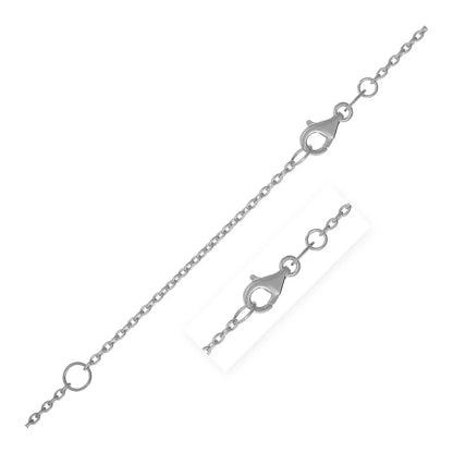 Extendable Cable Chain in 14k White Gold (1.20 mm) RCJ Chains  CELESTIA LUXE JEWELLERS