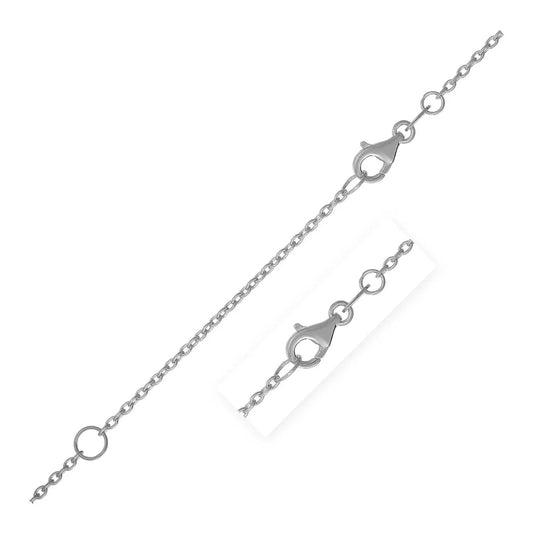 Extendable Cable Chain in 14k White Gold (1.20 mm) RCJ Chains  CELESTIA LUXE JEWELLERS