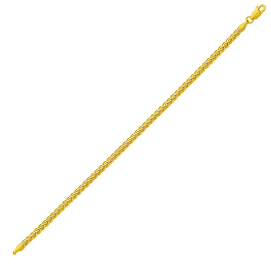 Fine Wheat Chain Bracelet in 10k Yellow Gold (3.00 mm) RCJ Bracelets  CELESTIA LUXE JEWELLERS