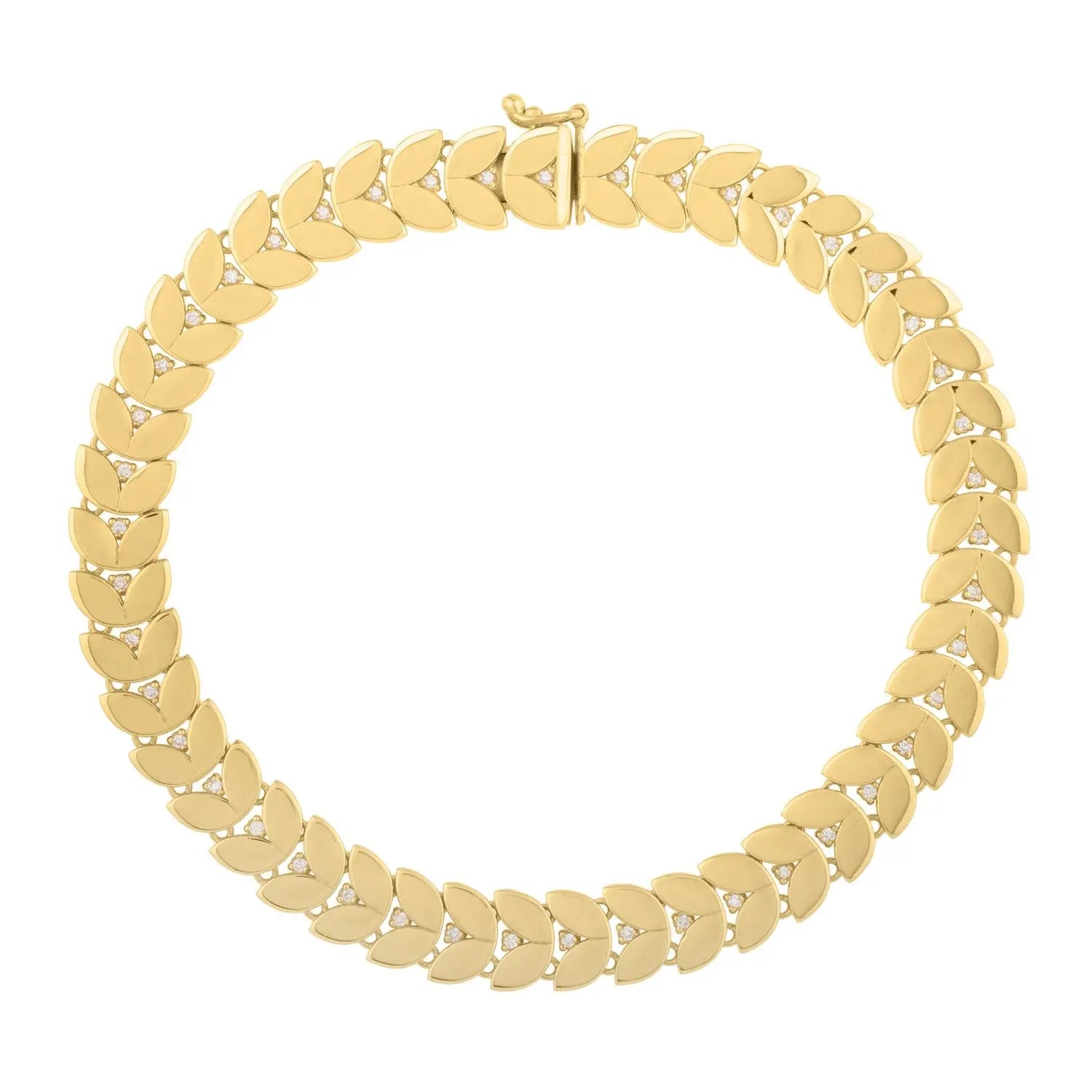 Gold Laurel Leaf Bracelet in 14K Yellow Gold (7.40 mm) RCJ Bracelets  CELESTIA LUXE JEWELLERS