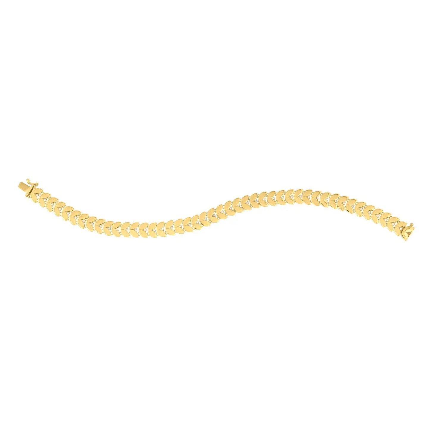 Gold Laurel Leaf Bracelet in 14K Yellow Gold (7.40 mm) RCJ Bracelets  CELESTIA LUXE JEWELLERS