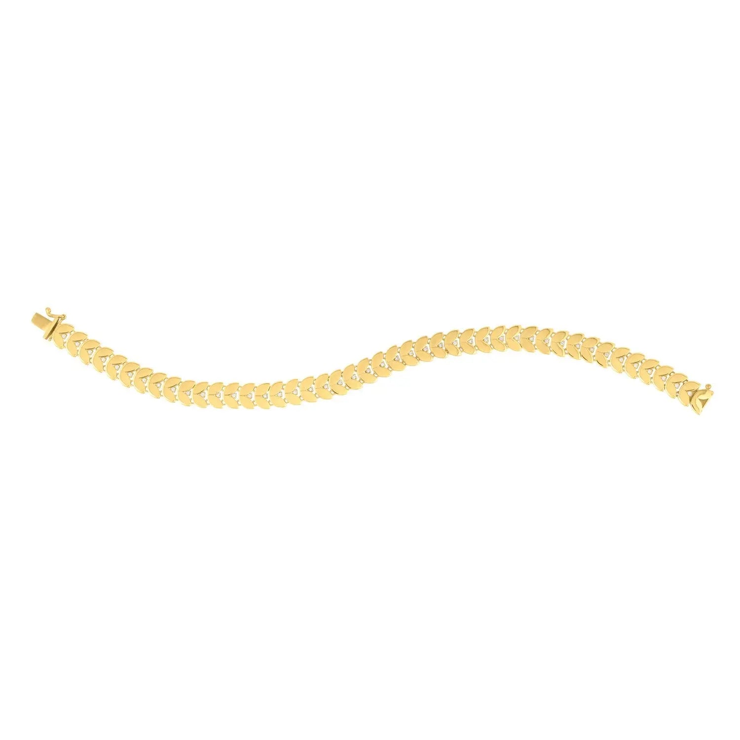 Gold Laurel Leaf Bracelet in 14K Yellow Gold (7.40 mm) RCJ Bracelets  CELESTIA LUXE JEWELLERS